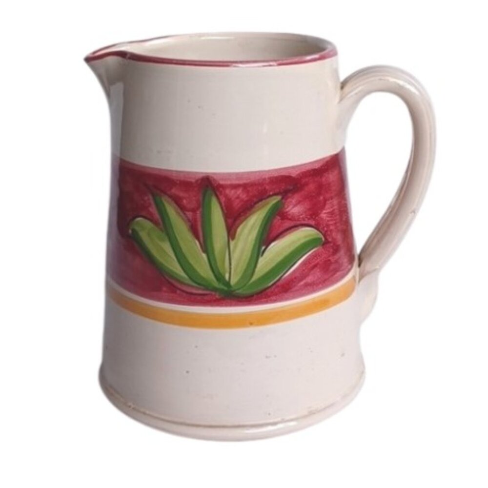 Lamas Italy Mid Century Modern  Farmhouse Botanical Ceramic Jug